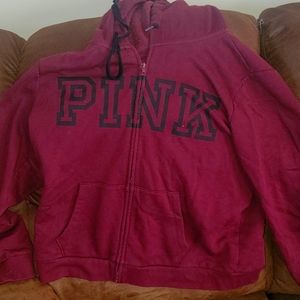Pink zip up hoodie